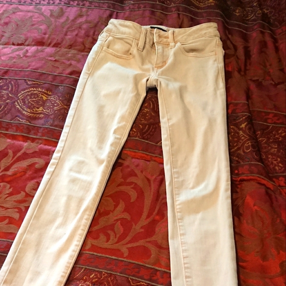 00 AE low rise jeans. Light pink, tan, and khaki - Picture 1 of 7